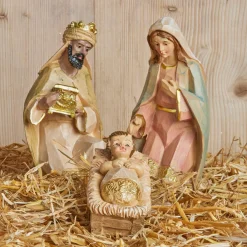 Personnages De Crèche|KAEMINGK Lot de 8 santons (Hauteur 9 cm) de Gioia Beige