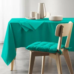 Serviette De Table|DOUCEUR D'INTERIEUR Lot de 3 serviettes coton recyclé (40 x 40 cm) Mistral Vert émeraude