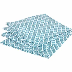 Serviette De Table|ATMOSPHERA Lot de 4 serviettes coton (40 x 40 cm) Tika Bleu canard