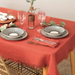 Serviette De Table|ATMOSPHERA Lot de 2 serviettes coton (40 x 40 cm) Maha Terracotta