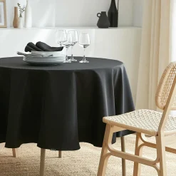 Serviette De Table|EMINZA Lot de 3 serviettes de table polyester (40 x 40 cm) Elise es Noir
