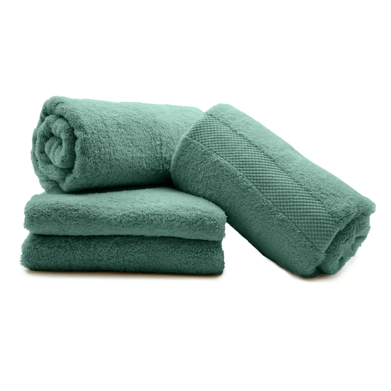 Linge De Bain|Serviette De Bain|douceur d'intu017drieur Lot de 4 serviettes de toilette coton (70 x 130 cm) Elegance céladon Vert