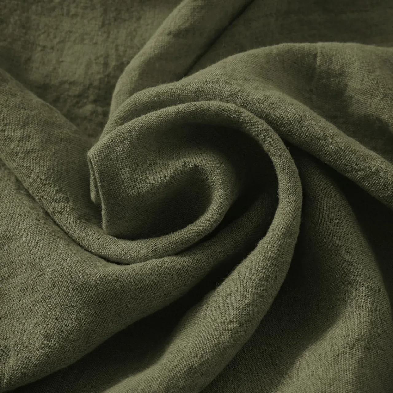 Serviette De Table|EMINZA Lot de 3 serviettes lin lavé (40 x 40 cm) Louise Vert romarin