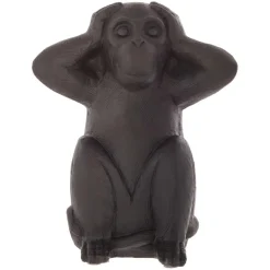 Objet Déco|ATMOSPHERA Lot de 3 singes déco (H24 cm) Sagesse Noir