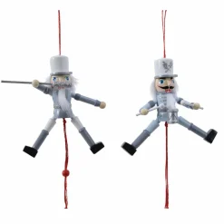 Décoration De Sapin|KAEMINGK Lot de 2 soldats Casse-noisette à suspendre (H12 cm) Tambour Bleu clair