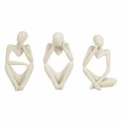 Objet Déco|OSTARIA Lot de 3 statues contemporaines (H22 cm) Dolo Blanc