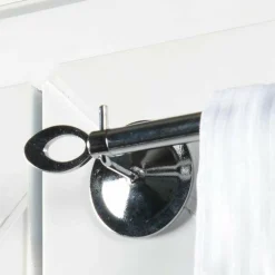 Tringle Voilage Et Support|LUANCE Lot de 2 supports adhésifs métal Chrome Gris