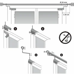 Tringle Voilage Et Support|LUANCE Lot de 2 supports Fix'vit (L180 - D20 mm) Argent