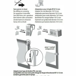 Embrasse, Pince Et Anneaux|LUANCE Lot de 2 supports tringle Clip Blanc