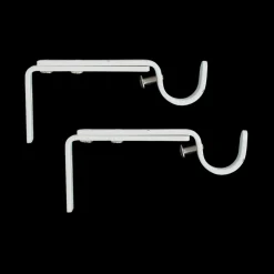 Tringle À Rideau, Barre Et Support|LUANCE Lot de 2 supports tringles extensibles (L110 - L150 / D20 mm) Jim gouttière mat Blanc