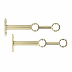 Tringle Plafond|Tringle À Rideau, Barre Et Support|LUANCE Lot de 2 suppts tringles doubles (L150 / D20) Jim Or