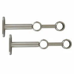 Tringle Plafond|Tringle À Rideau, Barre Et Support|LUANCE Lot de 2 supports tringles doubles extensibles (L150 - L195 / D20 mm) Jim Argent
