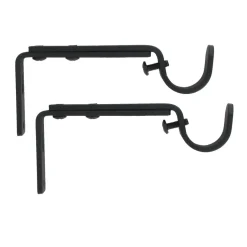 Tringle À Rideau, Barre Et Support|LUANCE Lot de 2 supports tringles extensibles (L110 - L150 / D20 mm) Jim gouttière mat Noir