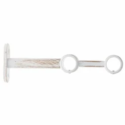 Tringle Plafond|Tringle À Rideau, Barre Et Support|LUANCE Lot de 2 supports tringles doubles extensibles (L150 / D20) Jim Blanc et or Blanc irisé