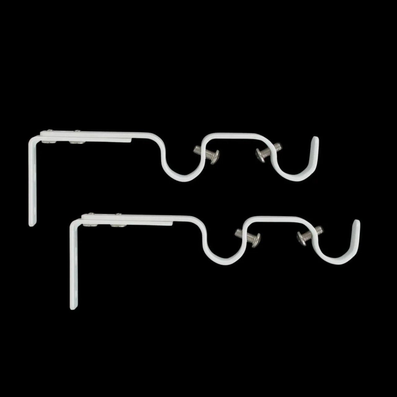 Tringle À Rideau, Barre Et Support|LUANCE Lot de 2 supports tringles doubles extensibles (L165 - L190 / D20 mm) Jim gouttière mat Blanc