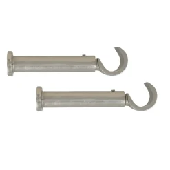 Tringle À Rideau, Barre Et Support|LUANCE Lot de 2 supports tringles (L90 / D20 mm) Jim gouttière mat Argent
