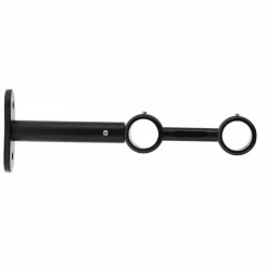 Tringle Plafond|Tringle À Rideau, Barre Et Support|LUANCE Lot de 2 supports tringles doubles extensibles (L150 / D20) Jim mat Noir