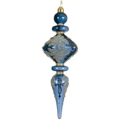 Décoration De Sapin|KAEMINGK Lot de 2 suspensions de Noël en verre (H24 cm) Reflet de Minuit Bleu Bleu nuit