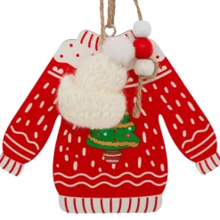 Décoration De Sapin|JJA Lot de 2 suspensions en bois (H12 cm) Pull de Noël et blanc Rouge