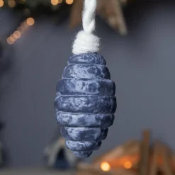 Décoration De Sapin|KAEMINGK Lot de 2 suspensions en verre (H12 cm) Olive Bleu nuit