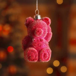 Décoration De Sapin|KAEMINGK Lot de 2 suspensions (H8 cm) Ourson en sucre Rouge