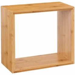 Étagère Murale|ATMOSPHERA Lot de 3 étagères bambou (H15-20-25 cm) Cube Fixy Naturel Bois