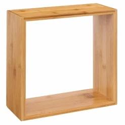 Étagère Murale|ATMOSPHERA Lot de 3 étagères bambou (H15-20-25 cm) Cube Fixy Naturel Bois