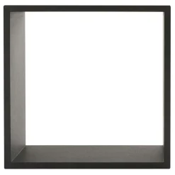 Étagère Murale|ATMOSPHERA Lot de 3 étagères bois (H15-20-25 cm) Cube Noir