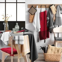 Accessoire Cuisine|DOUCEUR D'INTERIEUR Lot de 2 torchons coton recyclé Cuisiline chiné Gris