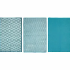 Accessoire Cuisine|ATMOSPHERA Lot de 3 torchons Geom Bleu canard