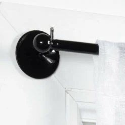 Tringle Voilage Et Support|LUANCE Lot de 2 tringles voilage extensibles rondes (L60 à 80 cm) Rona es Noir