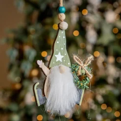 Décoration De Sapin|KAEMINGK Lutin de Noël à suspendre (H11 cm) Ma couronne Vert