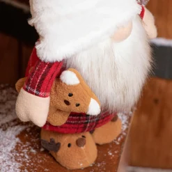 Père Noël, Animaux Et Personnage|KAEMINGK Lutin de Noël (H65 cm) Gluk Dormeur en pyjama bonnet Blanc