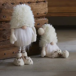 Père Noël, Animaux Et Personnage|KAEMINGK Lutin de Noël jambes souples (H48 cm) Gaston mignon crème Blanc