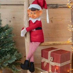 Père Noël, Animaux Et Personnage|CHRISTMAS DREAM Lutin farceur (H65 cm) Emile les mains scratchées Rouge