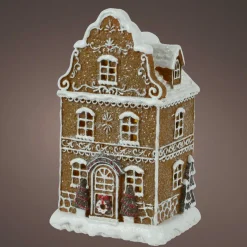 Village De Noël Lumineux|KAEMINGK Maison de village à piles (H20 cm) Gourmandise pain d'épice Marron