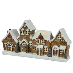Déco Et Objet De Noël|Déco Et Objet Lumineux|KAEMINGK Maisons décoratives lumineuse à piles (H12 cm) Village délice Blanc chaud Marron