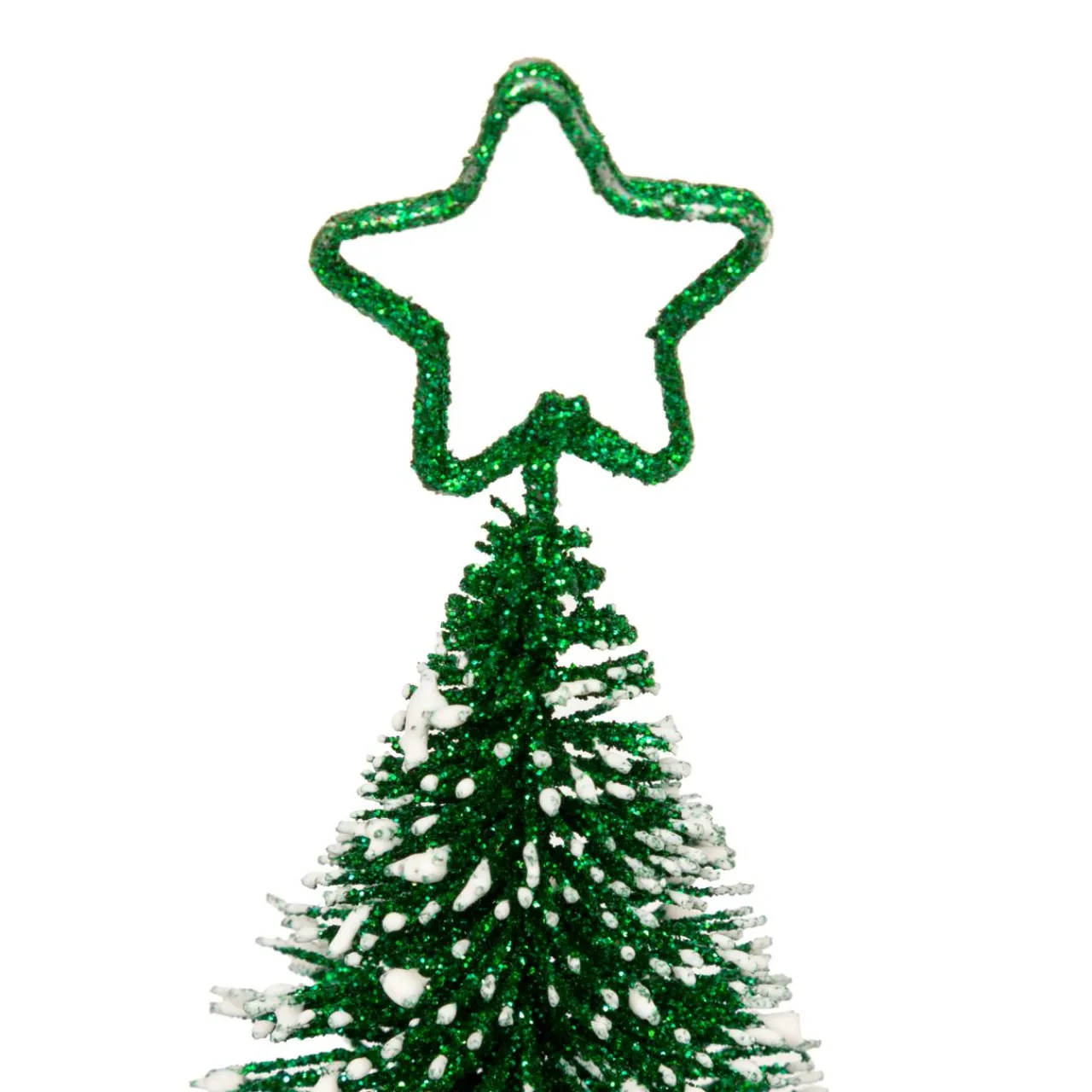 Déco De Table|JJA Marque place en métal (H10 cm) Sapin enneigé Vert