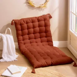 Coussin De Sol|EMINZA Matelas de sol coton (120 x 60 cm) Pixel Terracotta