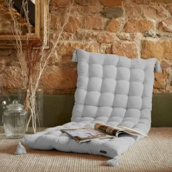 Coussin De Sol|EMINZA Matelas de sol gaze de coton (60 x 120 cm) Gaïa Gris nuage Gris clair