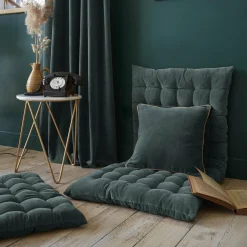 Coussin De Sol|EMINZA Matelas de sol velours de coton (60 x 120 cm) Victor Gris ardoise