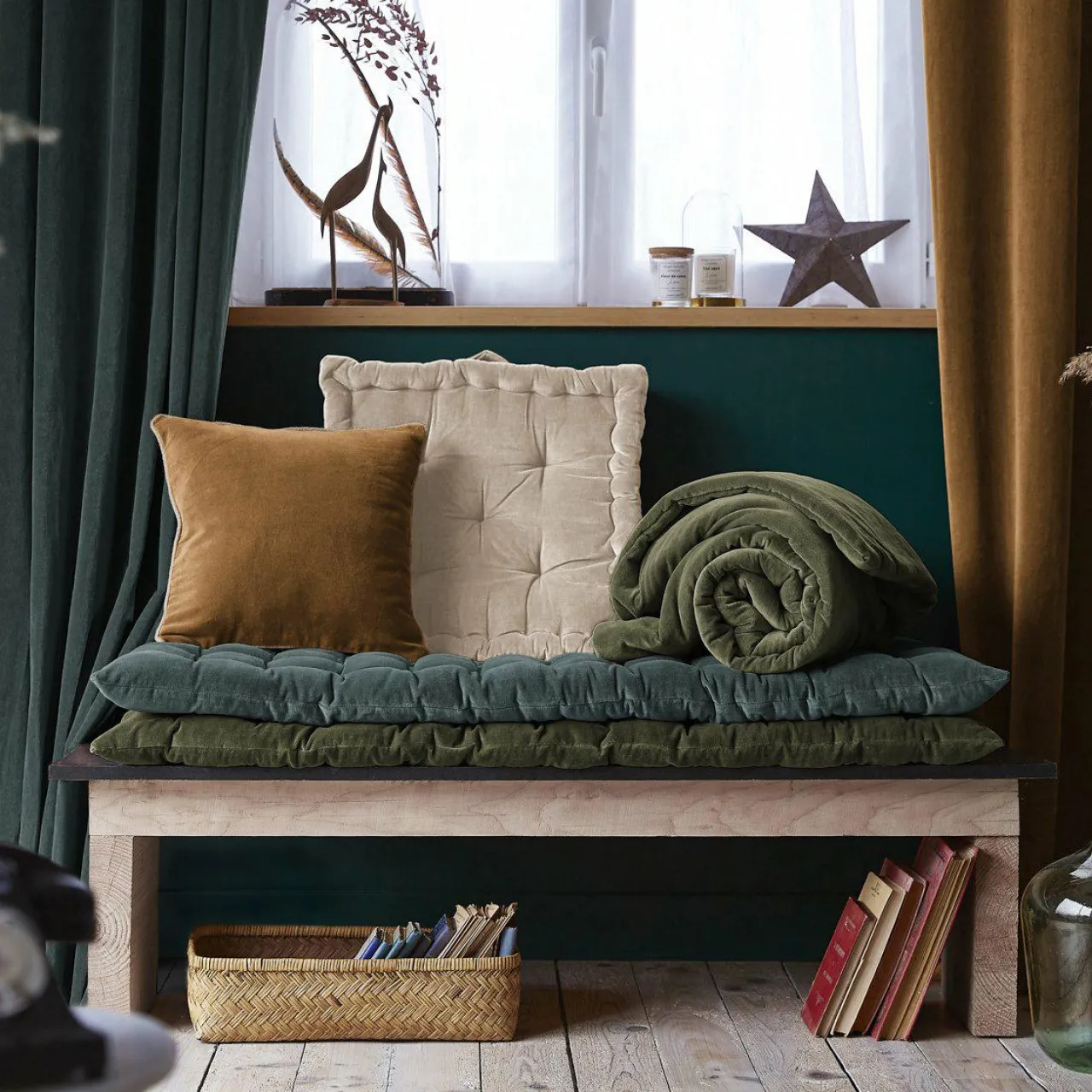 Coussin De Sol|EMINZA Matelas de sol velours de coton (60 x 120 cm) Victor Gris ardoise