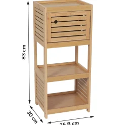 Rangement Salle De Bain|Meuble Salle De Bain|TENDANCE Meuble bas de salle de bain (36 x H83 cm) Trinidad Naturel