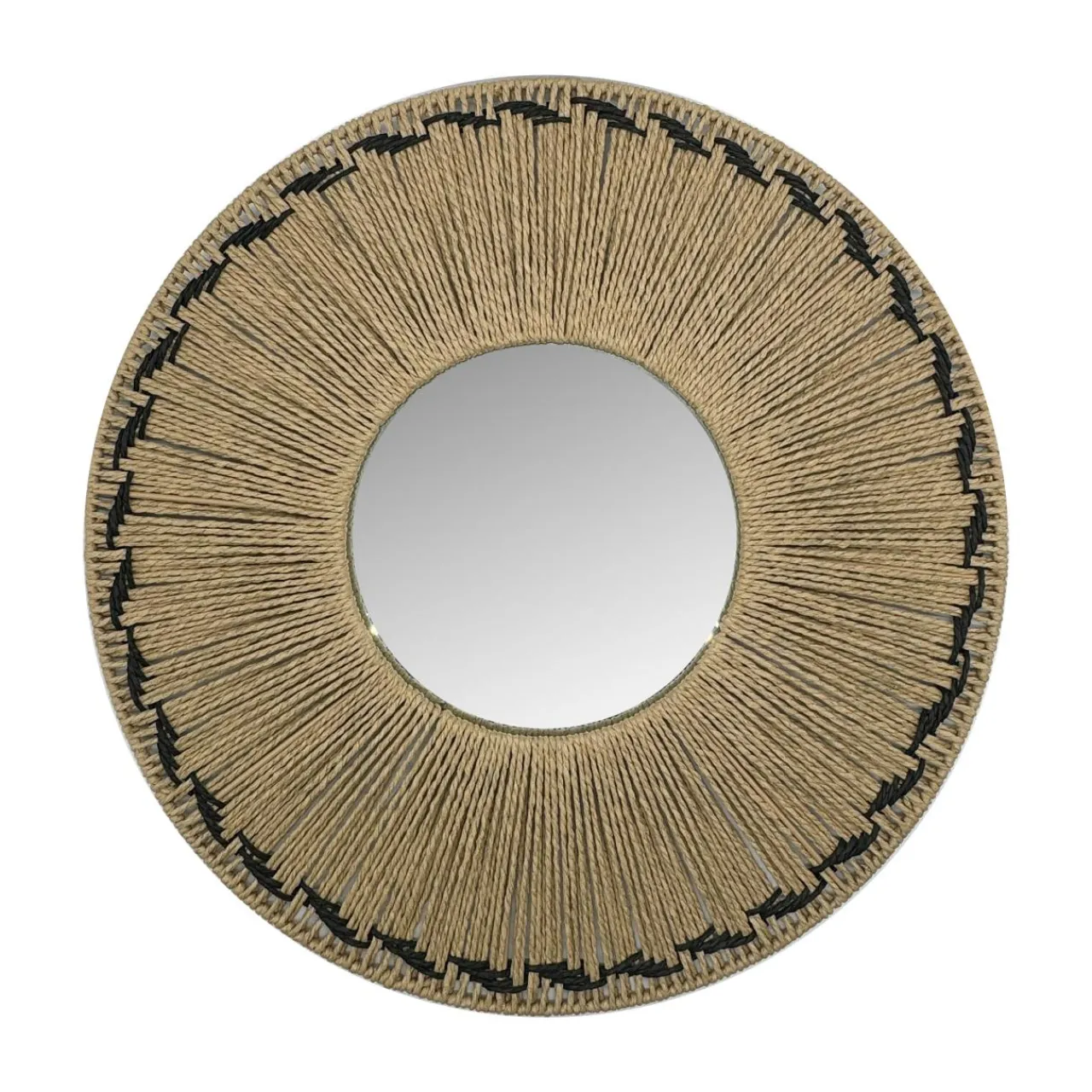 Miroir|EMINZA Miroir mural rond en corde (D65 cm) Tuvalu Naturel