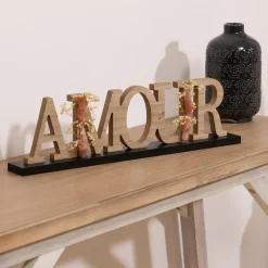 Objet Déco|ATMOSPHERA Mot à poser en "Amour" Fleuri Bois