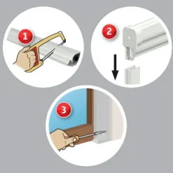 Moustiquaire|LUANCE Moustiquaire fenêtre enroulable à châssis recoupable (130 x 160 cm) Moustyk Gris