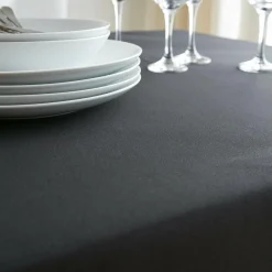 Nappe De Table|EMINZA Nappe carrée anti tache (100 x 100 cm) Elise e Noir