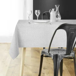 Nappe Et Chemin De Table|Douceur d interieur Nappe de Noël rectangulaire (140 x 300 cm) Strass Argent