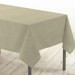 Nappe Et Chemin De Table|Douceur d interieur Nappe de Noël rectangulaire (140 x 240 cm) Strass Or