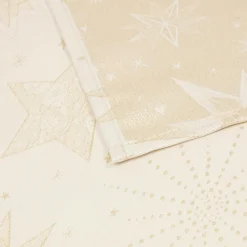 Nappe Et Chemin De Table|JJA Nappe de Noël rectangulaire (360 x 140 cm) Nuit étoilée et doré Beige